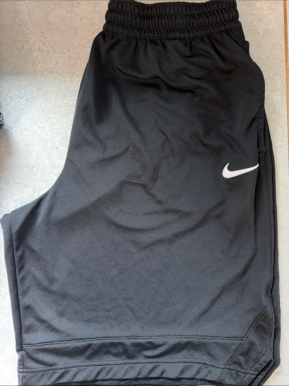 Nike Black Athletic Shorts with White Swoosh Accent